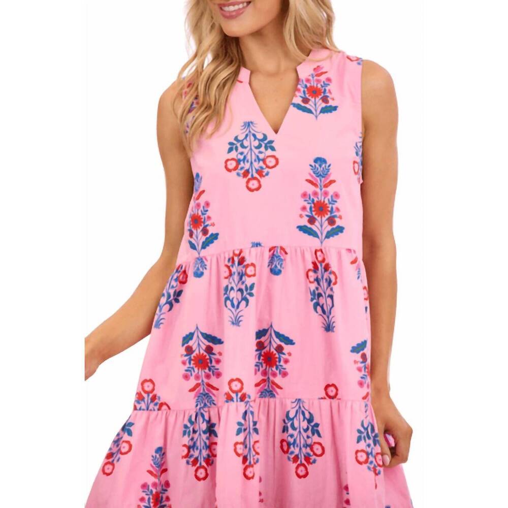 NEW MUDPIE sarajane sleeveless dress in pink - Picture 4 of 4